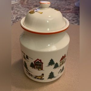 Vintage Jamestown China "The Joy of Christmas" Candy Jar